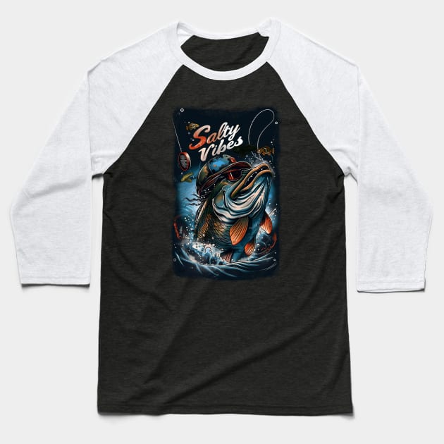 Salty Vibes Baseball T-Shirt by Peter Awax